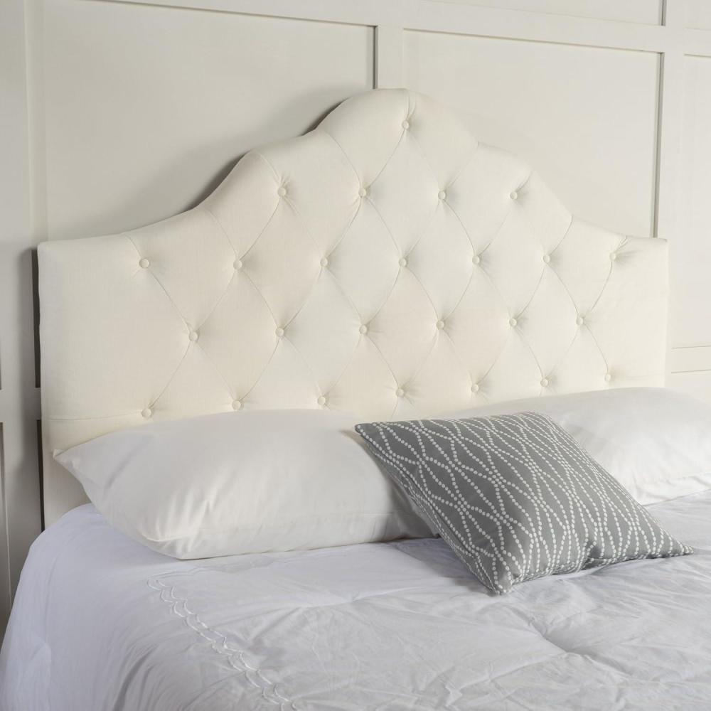 imageGDFStudio Christopher Knight Home Marlen Headboard Fully Upholstered Queen Full Light GreyIvory