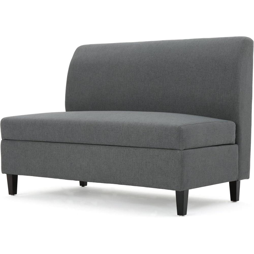 imageGDFStudio Christopher Knight Home Tovah Fabric Storage Loveseat Charcoal