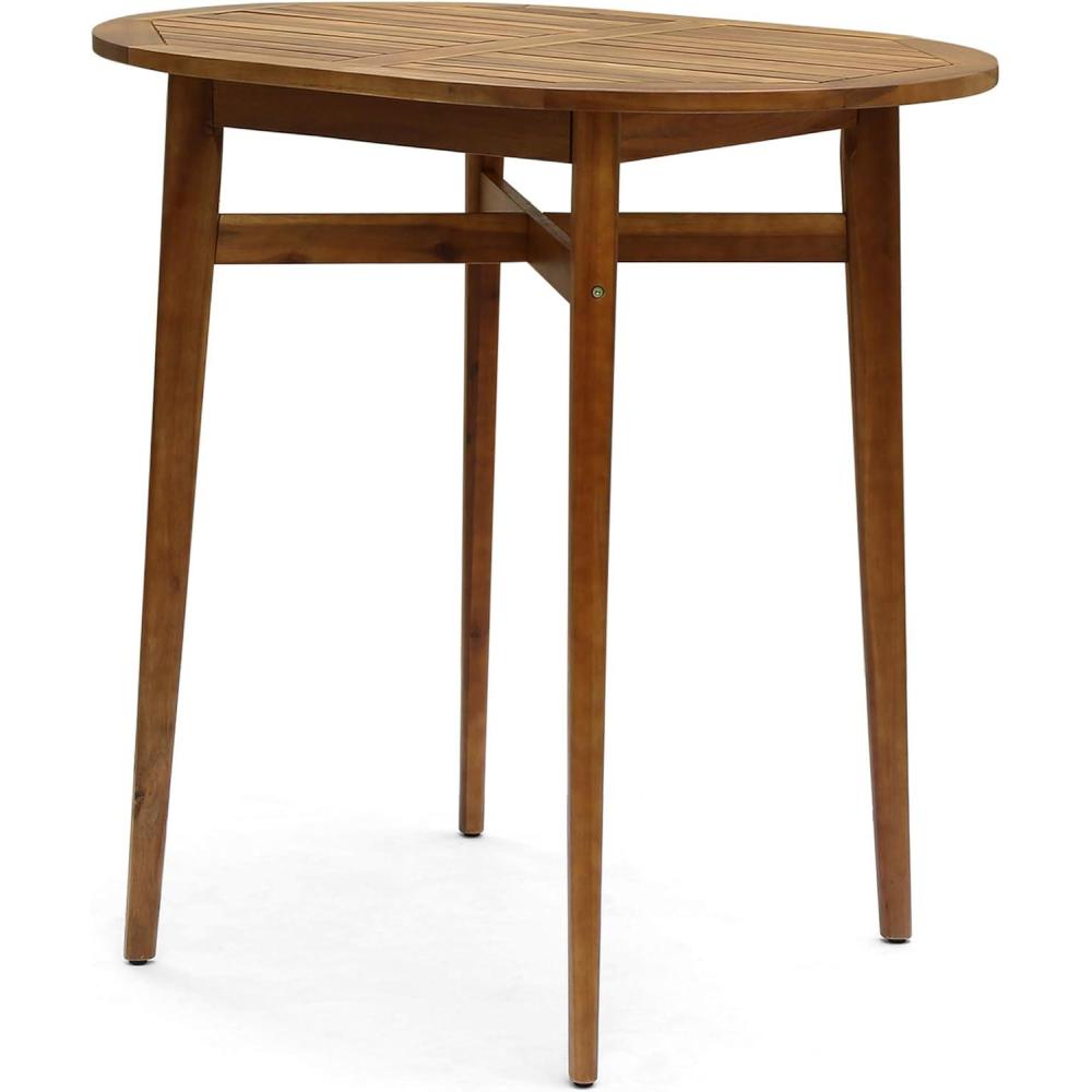 imageGreat Deal Furniture Noble House Stamford Outdoor Acacia Wood Bar Table in TeakTeak