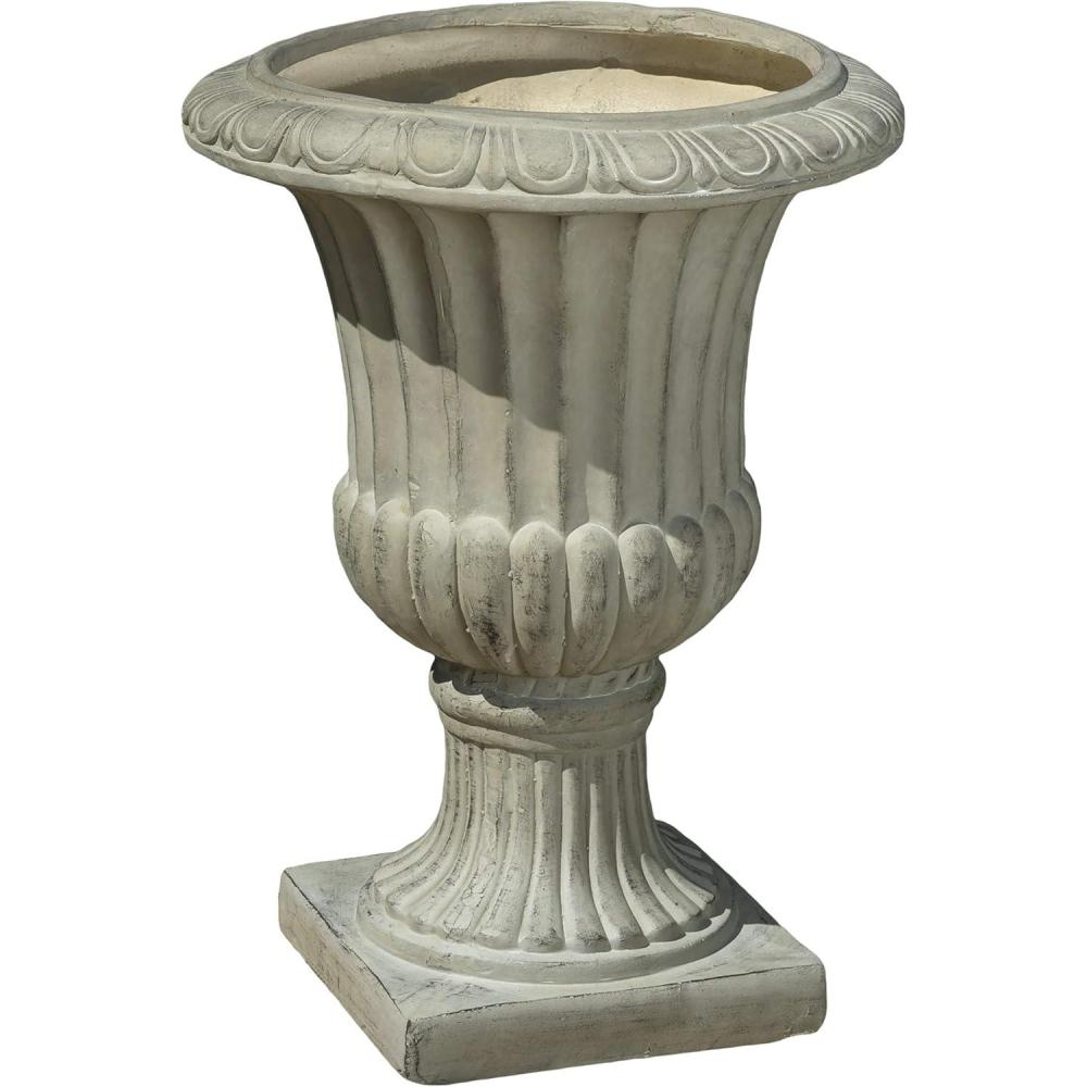 imageGreat Deal Furniture OutdoorIndoor Antique Green Stone Finish PlanterUrn 26quotAntique Green