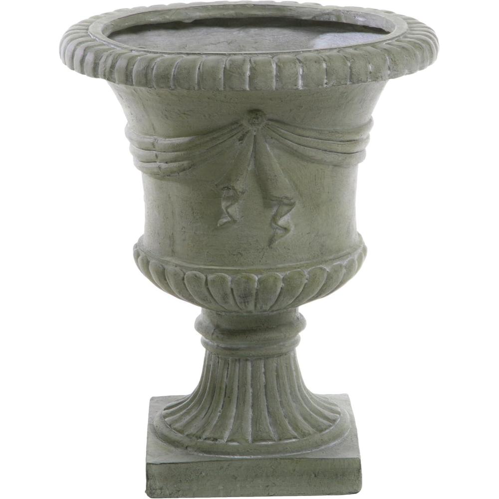 imageGreat Deal Furniture OutdoorIndoor Antique Green Stone Finish PlanterUrn 26quotGreen