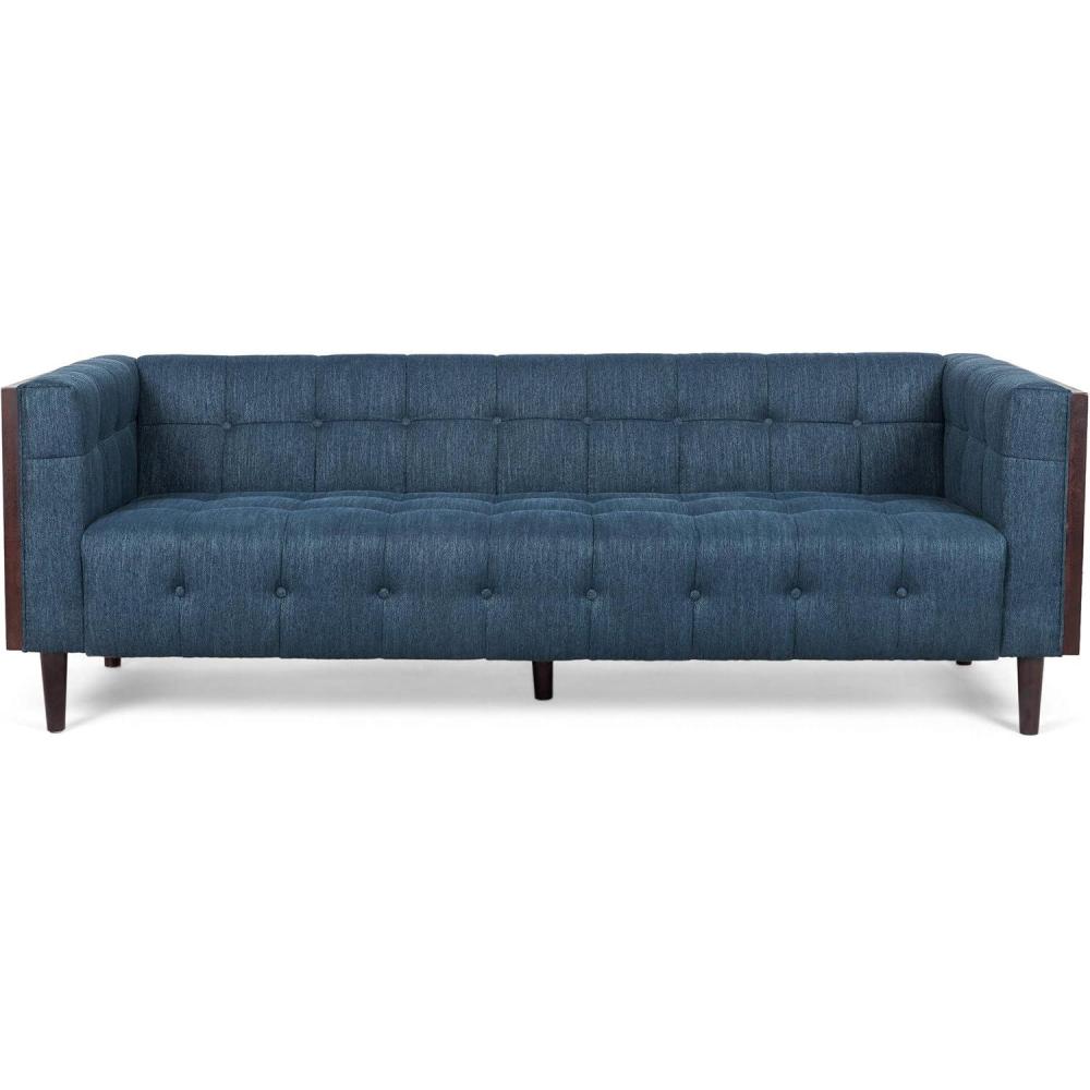 imageMcLarnan Tufted 3 Seater Sofa  BeigeBrownNavy Blue  Brown