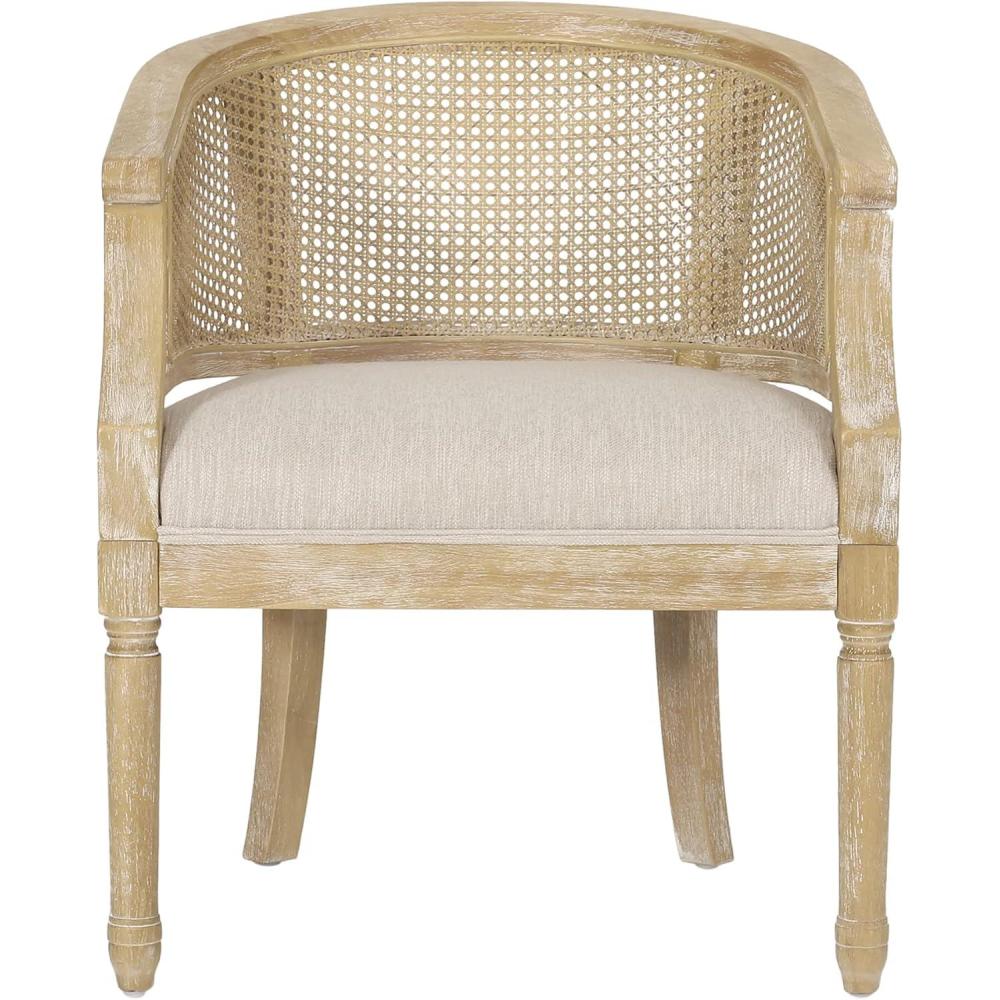 imageSteinaker Accent Chair Wood and Cane BeigeNaturalBeige Natural