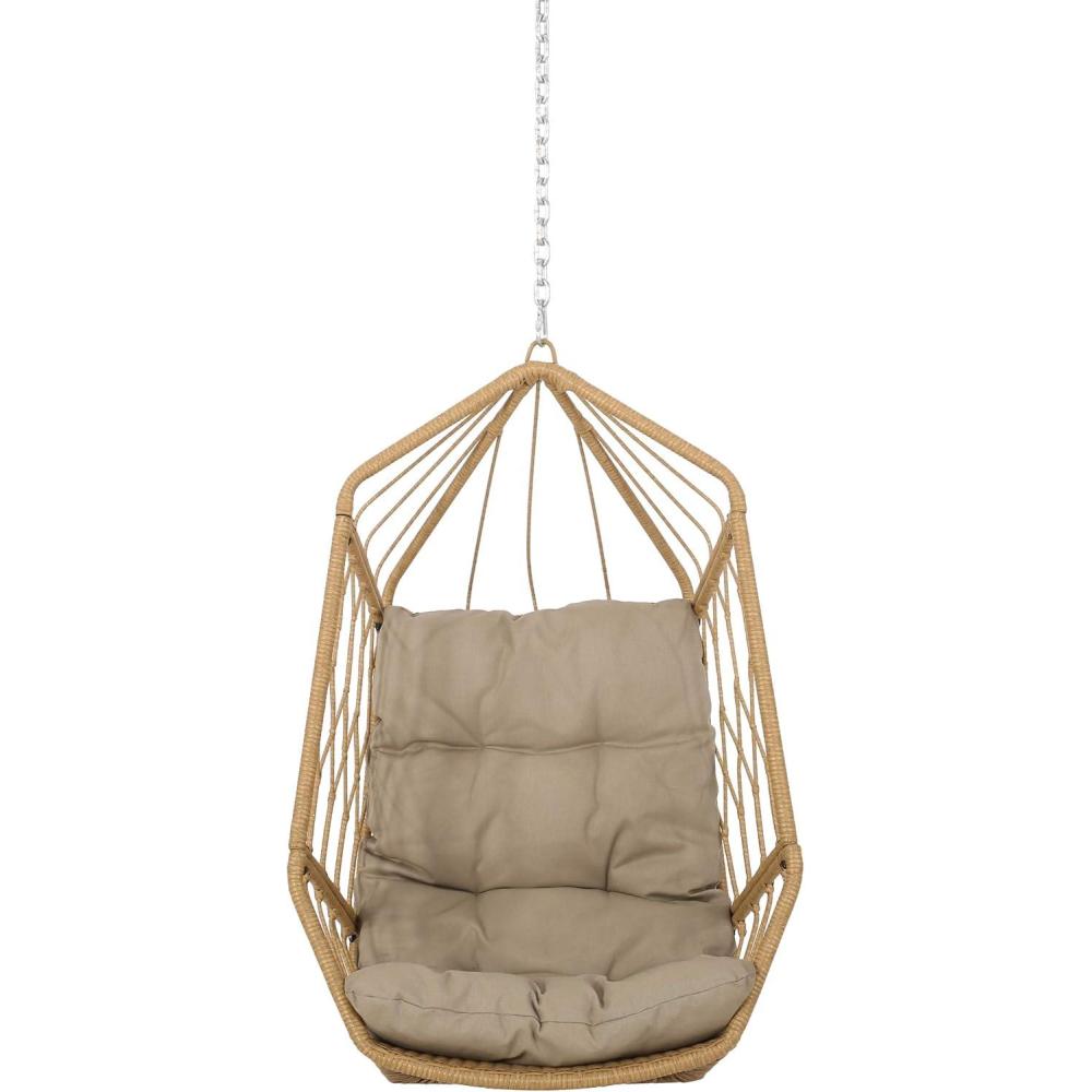 imageTamara OutdoorIndoor Hanging Chair NO Stand  Wicker  Light BrownTan