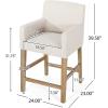 Armga Upholstered 26 inch Counter Stools – Beige/Weathered Natural (Set of 2)