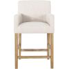 Armga Upholstered 26 inch Counter Stools – Beige/Weathered Natural (Set of 2)
