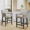 Armga Upholstered 26 inch Counter Stools – Light Gray/Gray (Set of 2)