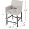 Armga Upholstered 26 inch Counter Stools – Light Gray/Gray (Set of 2)
