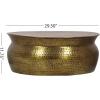 Blairmont Handcrafted Drum Coffee Table – Aluminum – Aged Brass