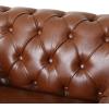 Castalia Tufted Club Chair with Nailhead Trim – Cognac Brown/Natural