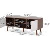Christopher Knight Hom Lena TV Stand with 2 Doors and 2 Shelves, Walnut, White