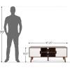 Christopher Knight Hom Lena TV Stand with 2 Doors and 2 Shelves, Walnut, White