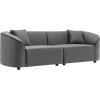 Christopher Knight Home 87.50″ Curved Oversized 2 Seater Sofa, Upholstered Couch Chair, Soft Seating Lounge Chair, Cozy Loveseat with Armrest, Reading Sofas for Living Room, Home Rest, Grey