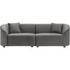 Christopher Knight Home 87.50″ Curved Oversized 2 Seater Sofa, Upholstered Couch Chair, Soft Seating Lounge Chair, Cozy Loveseat with Armrest, Reading Sofas for Living Room, Home Rest, Grey