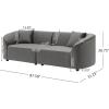 Christopher Knight Home 87.50″ Curved Oversized 2 Seater Sofa, Upholstered Couch Chair, Soft Seating Lounge Chair, Cozy Loveseat with Armrest, Reading Sofas for Living Room, Home Rest, Grey