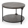 Christopher Knight Home Adeline Modern Industrial Round Coffee Table, Gray and Black