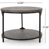Christopher Knight Home Adeline Modern Industrial Round Coffee Table, Gray and Black