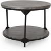 Christopher Knight Home Adeline Modern Industrial Round Coffee Table, Gray and Black