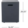 Christopher Knight Home Aidan Dark Grey Square 50K BTU Outdoor Gas Fire Pit Table with Tank Holder