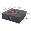 Christopher Knight Home Aidan Dark Grey Square 50K BTU Outdoor Gas Fire Pit Table with Tank Holder
