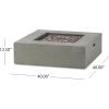 Christopher Knight Home Aidan Light Grey Square 50K BTU Outdoor Gas Fire Pit Table with Tank Holder
