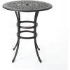 Christopher Knight Home Alfresco Outdoor 37″ Cast Aluminum Round Bar Table, Bronze