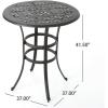 Christopher Knight Home Alfresco Outdoor 37″ Cast Aluminum Round Bar Table, Bronze
