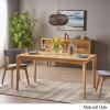 Christopher Knight Home Alma Dining Table, 6-Seater, Rubberwood with Walnut Veneer, Mid-Century, Natural Oak Finish(Dining Table)