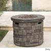 Christopher Knight Home Angeles Outdoor Circular Fire Pit – 40,000 BTU, Grey