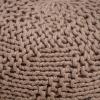 Christopher Knight Home Aria Outdoor Fabric Weave Pouf, Light Brown