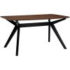 Christopher Knight Home Arley Modern Wooden Dining Table, Solid Wood Rectangular Dining Room Table for 4 People, Sturdy and Space Saving Kitchen Table, Walnut Brown + Black