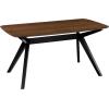 Christopher Knight Home Arley Modern Wooden Dining Table, Solid Wood Rectangular Dining Room Table for 4 People, Sturdy and Space Saving Kitchen Table, Walnut Brown + Black