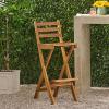 Christopher Knight Home Atlantic Outdoor Foldable Wood Barstool, 31″, Natural Wood(Cream)