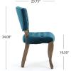 Christopher Knight Home Bates Tufted Velvet Fabric Dining Chairs, 2-Pcs Set, Dark Teal