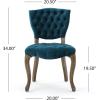 Christopher Knight Home Bates Tufted Velvet Fabric Dining Chairs, 2-Pcs Set, Dark Teal