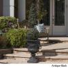 Christopher Knight Home Buena Outdoor 24″ Cast Stone Urn, Antique Black