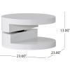 Christopher Knight Home CKH Small Circular Mod Rotatable Coffee Table, Glossy White