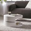 Christopher Knight Home CKH Small Circular Mod Rotatable Coffee Table, Glossy White