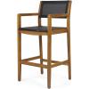Christopher Knight Home Calista Acacia Wood Barstools with Outdoor Mesh (Set of 2), Teak and Black