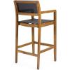 Christopher Knight Home Calista Acacia Wood Barstools with Outdoor Mesh (Set of 2), Teak and Black