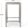 Christopher Knight Home Cape Coral Outdoor Aluminum Bar Table with Glass Top, Grey