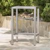 Christopher Knight Home Cape Coral Outdoor Aluminum Bar Table with Glass Top, Grey
