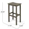 Christopher Knight Home Caribbean Outdoor 30″ Acacia Wood Barstools, 4-Pcs Set, Grey Finish