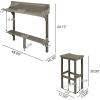 Christopher Knight Home Caribbean Outdoor Acacia Wood Balcony Bar Set, 3-Pcs Set, Grey Finish