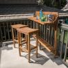 Christopher Knight Home Caribbean Outdoor Acacia Wood Balcony Bar Set, 3-Pcs Set, Natural Stained Light Brown(Balcony Bar Set)