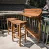 Christopher Knight Home Caribbean Outdoor Acacia Wood Balcony Bar Set, 3-Pcs Set, Natural Stained Light Brown(Balcony Bar Set)