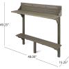 Christopher Knight Home Caribbean Outdoor Acacia Wood Balcony Bar Table, Grey Finish