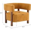 Christopher Knight Home Carly Low Profile Accent Chair, Round Backrest Side Chair, Living Room Armchair with Boucle Fabric Cushion, Comfy Reading Chair for Bedroom, Wooden Single Lounge Sofa, Yellow