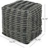 Christopher Knight Home Carolina Boho Fabric Cube Pouf, Blue and Teal, Natural