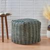 Christopher Knight Home Carolina Boho Fabric Cube Pouf, Blue and Teal, Natural